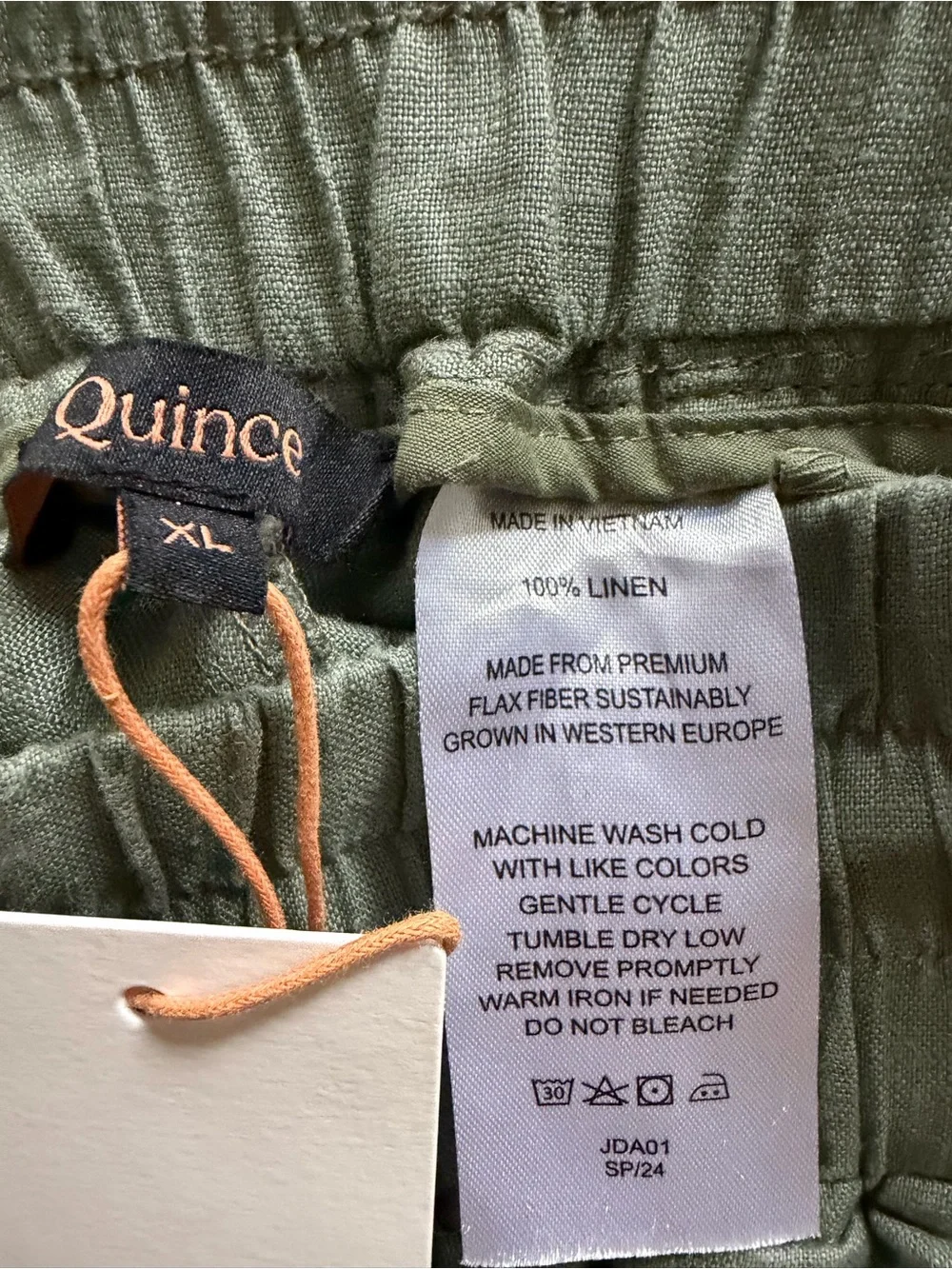 Quince 100% Linen Olive Wide-LegPants